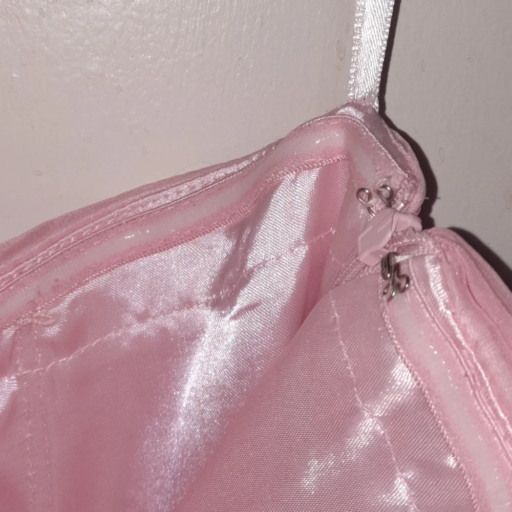 ED YOUNG Strapless Ruched Mini Dress Pale Pink Girly Homecoming Cocktail Y2K L - Picture 7 of 9